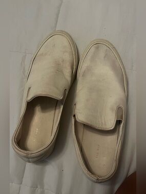 The Row  Slip-On Leather Sneaker in Cream 38.5